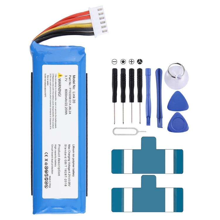 Batteria sostitutiva da 6000 mAh per JBL Link 20 Link20 P763098 01A, For JBL Link 20 Link20 Batteria sostitutiva da 6000 mAh per JBL Link 20 Link20 P763098 01A, For JBL Link 20 Link20
